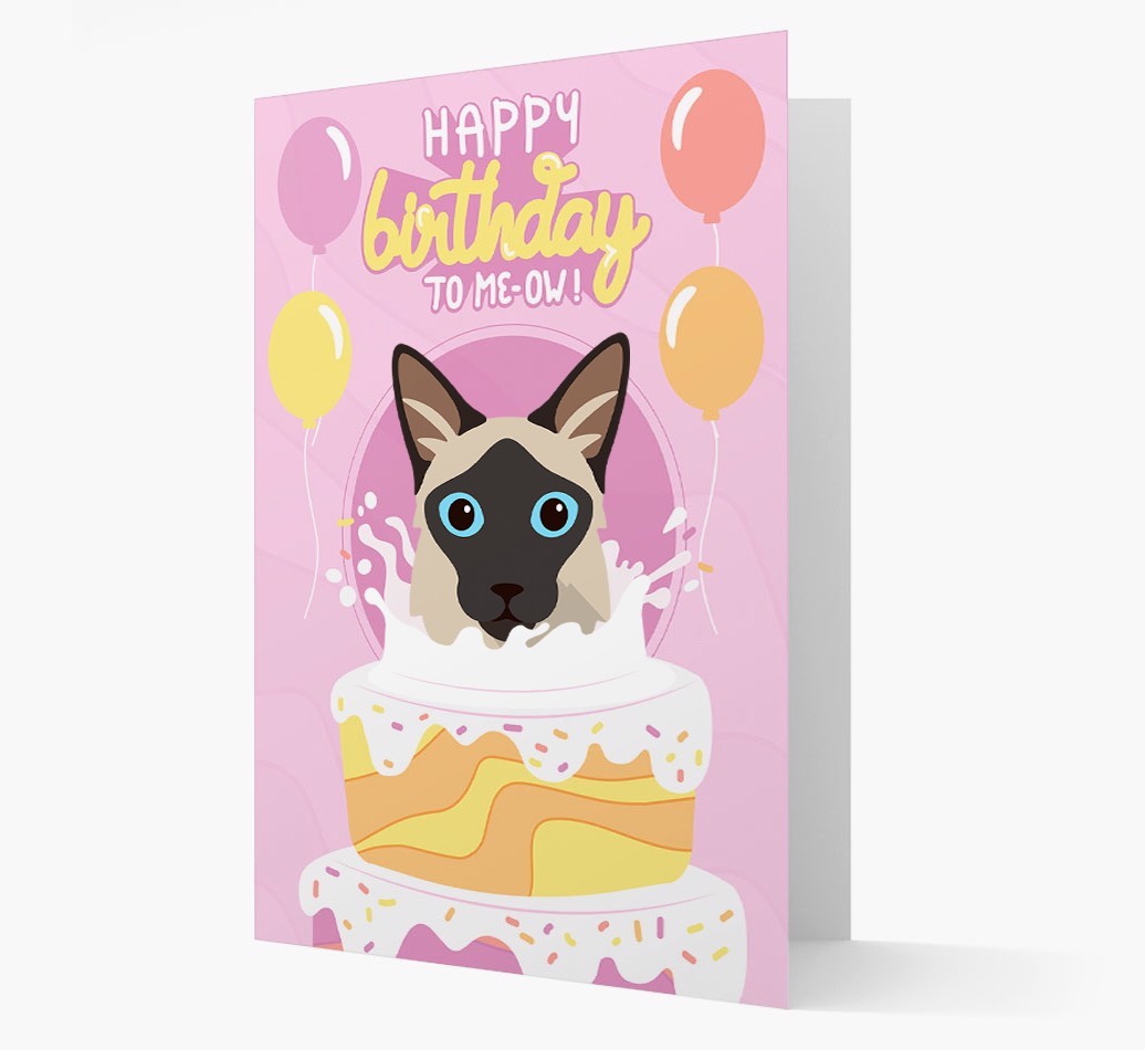 Happy Birthday To Meow: Personalised {breedCommonName} Card