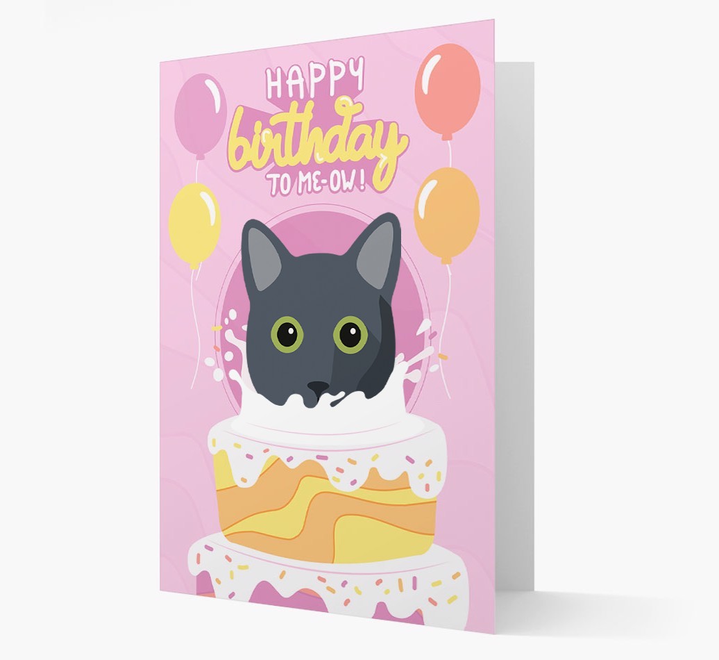Happy Birthday To Meow: Personalised {breedCommonName} Card