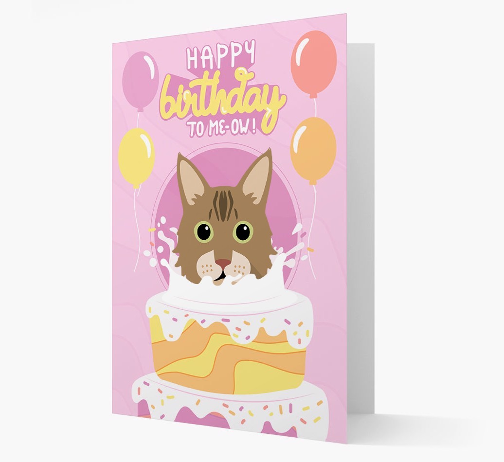 Happy Birthday To Meow: Personalised {breedCommonName} Card