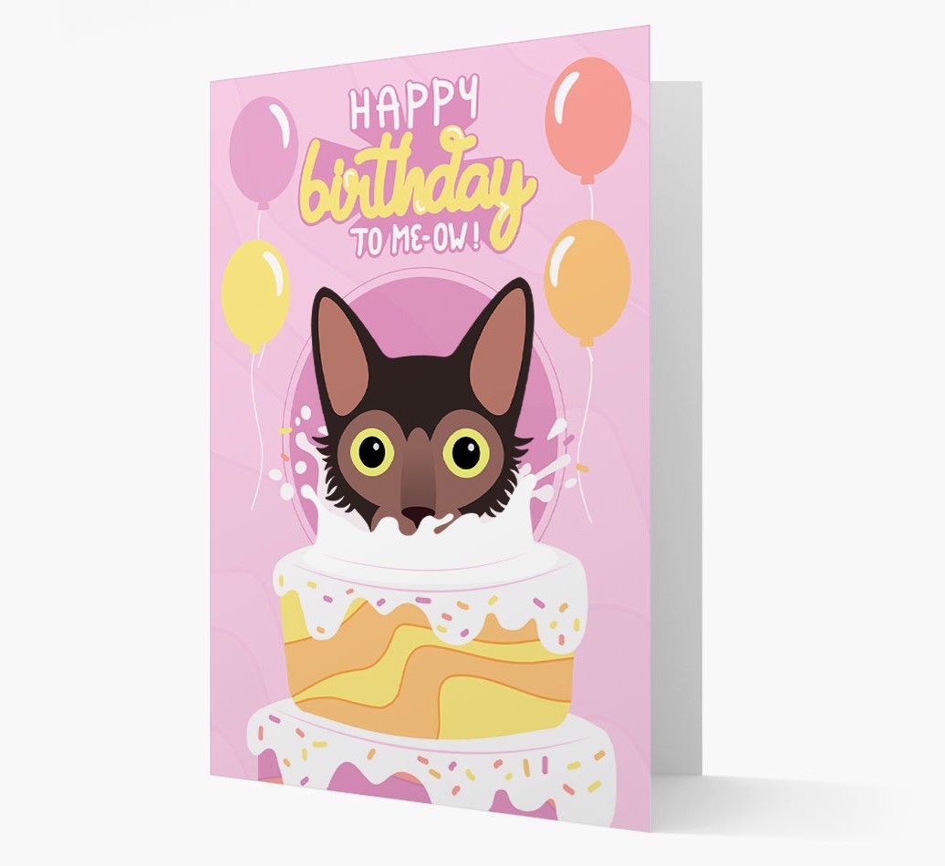 Happy Birthday To Meow: Personalised {breedCommonName} Card