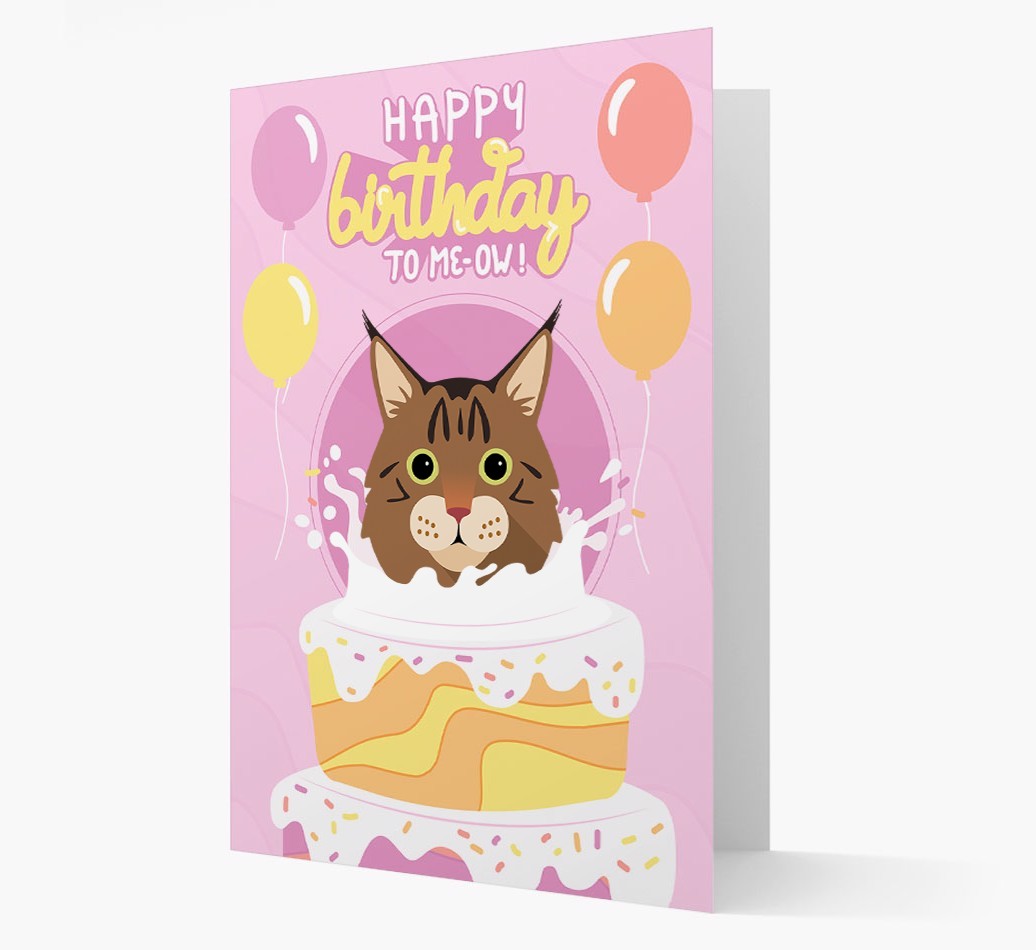 Happy Birthday To Meow: Personalised {breedCommonName} Card