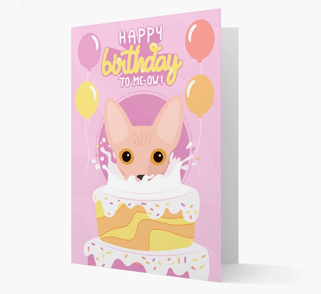 Happy Birthday To Meow: Personalised {breedCommonName} Card