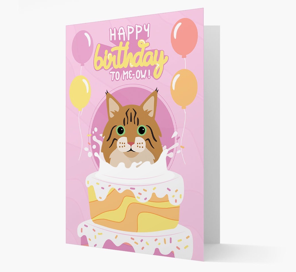 Happy Birthday To Meow: Personalised {breedCommonName} Card