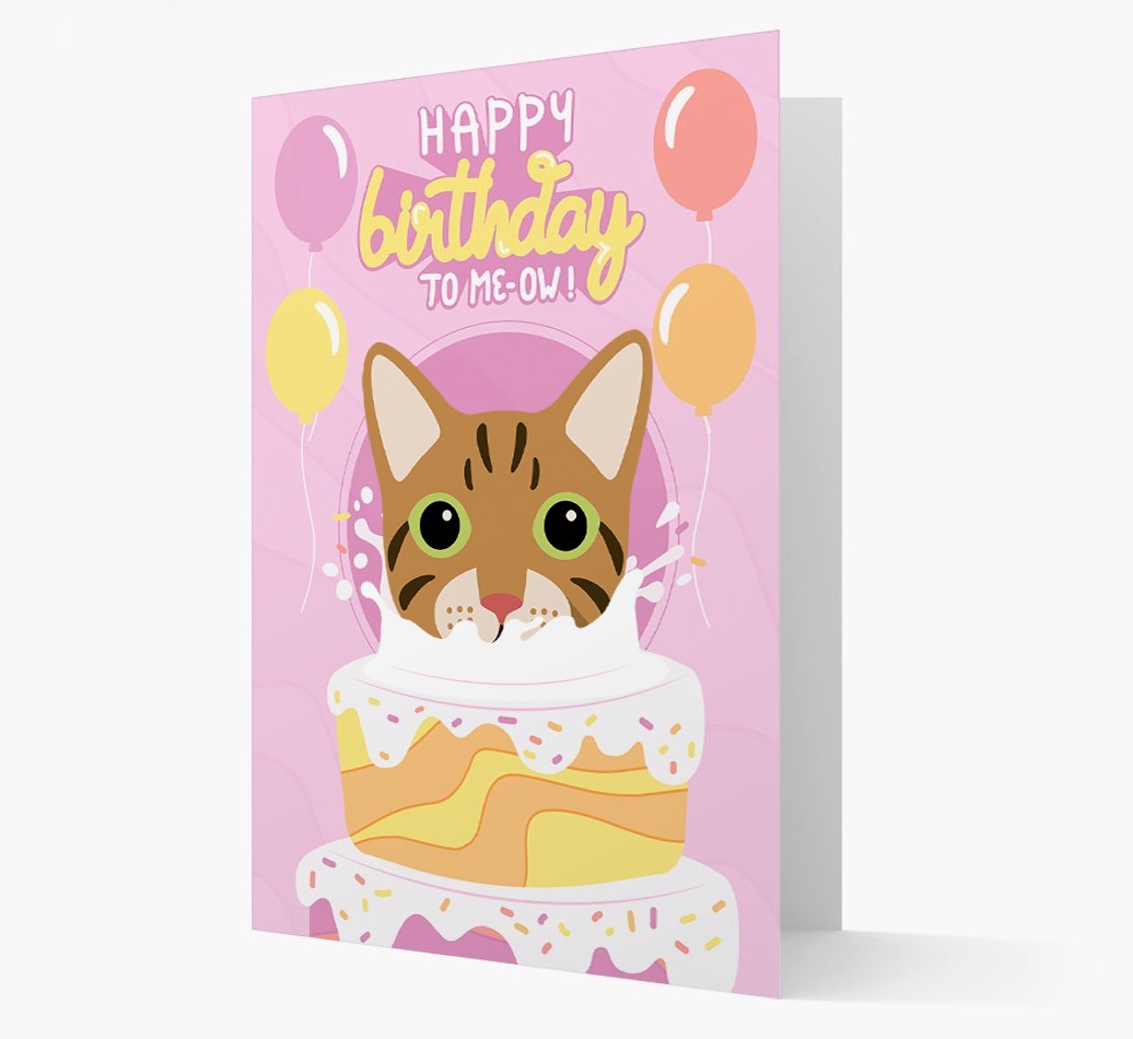Happy Birthday To Meow: Personalised {breedCommonName} Card