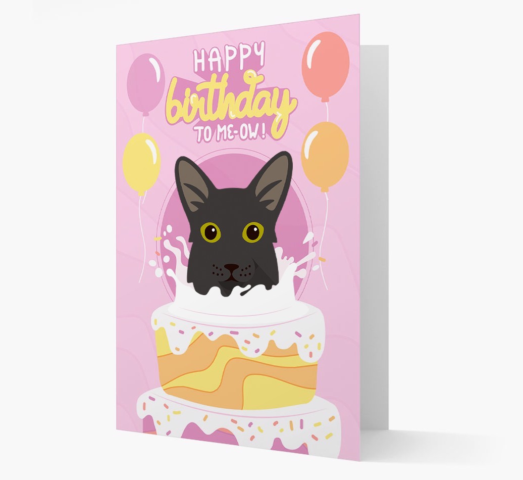 Happy Birthday To Meow: Personalised {breedCommonName} Card