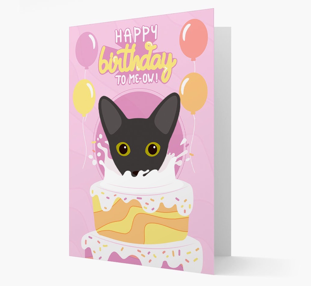 Happy Birthday To Meow: Personalised {breedCommonName} Card