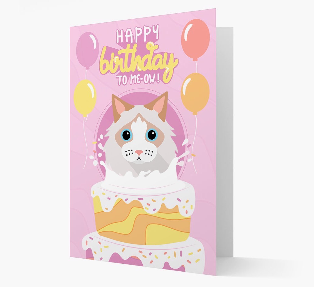 Happy Birthday To Meow: Personalised {breedCommonName} Card