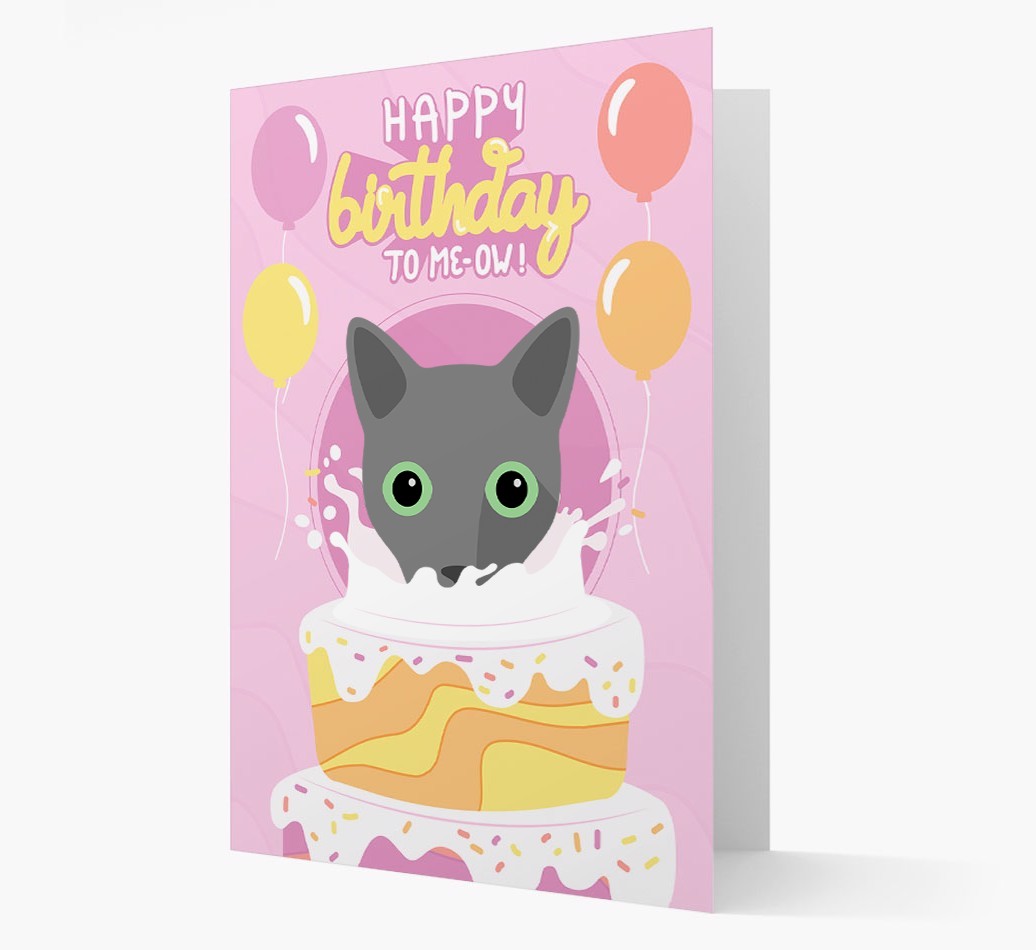 Happy Birthday To Meow: Personalised {breedCommonName} Card