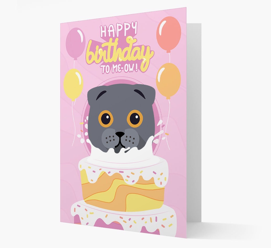 Happy Birthday To Meow: Personalised {breedCommonName} Card