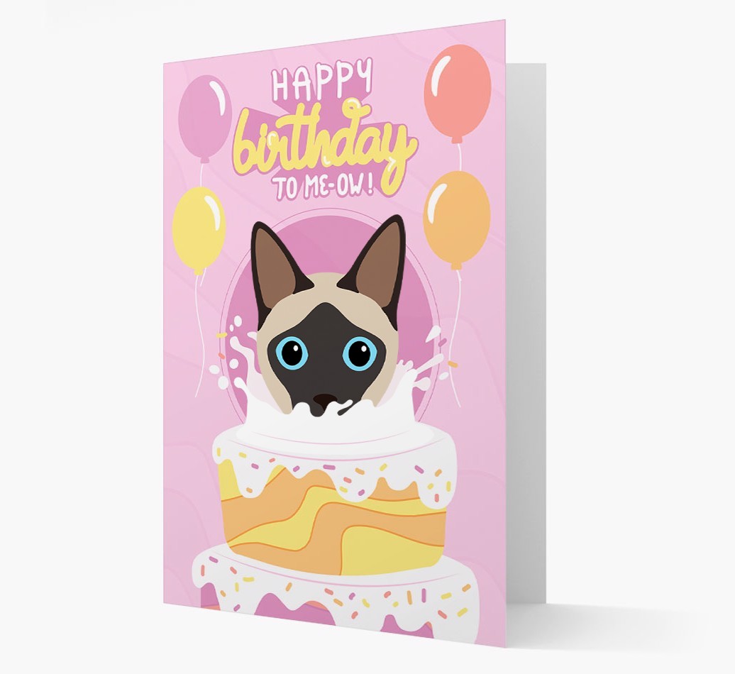 Happy Birthday To Meow: Personalised {breedCommonName} Card