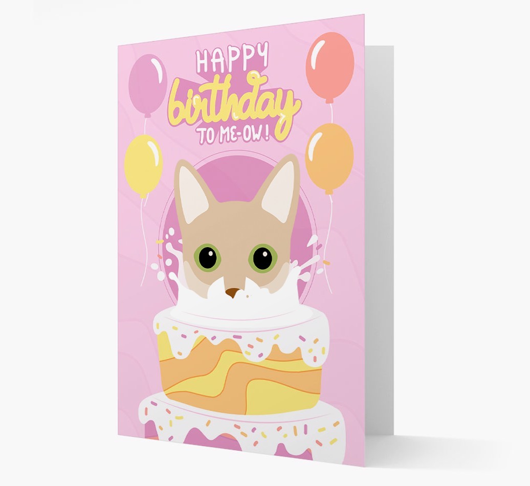 Happy Birthday To Meow: Personalised {breedCommonName} Card