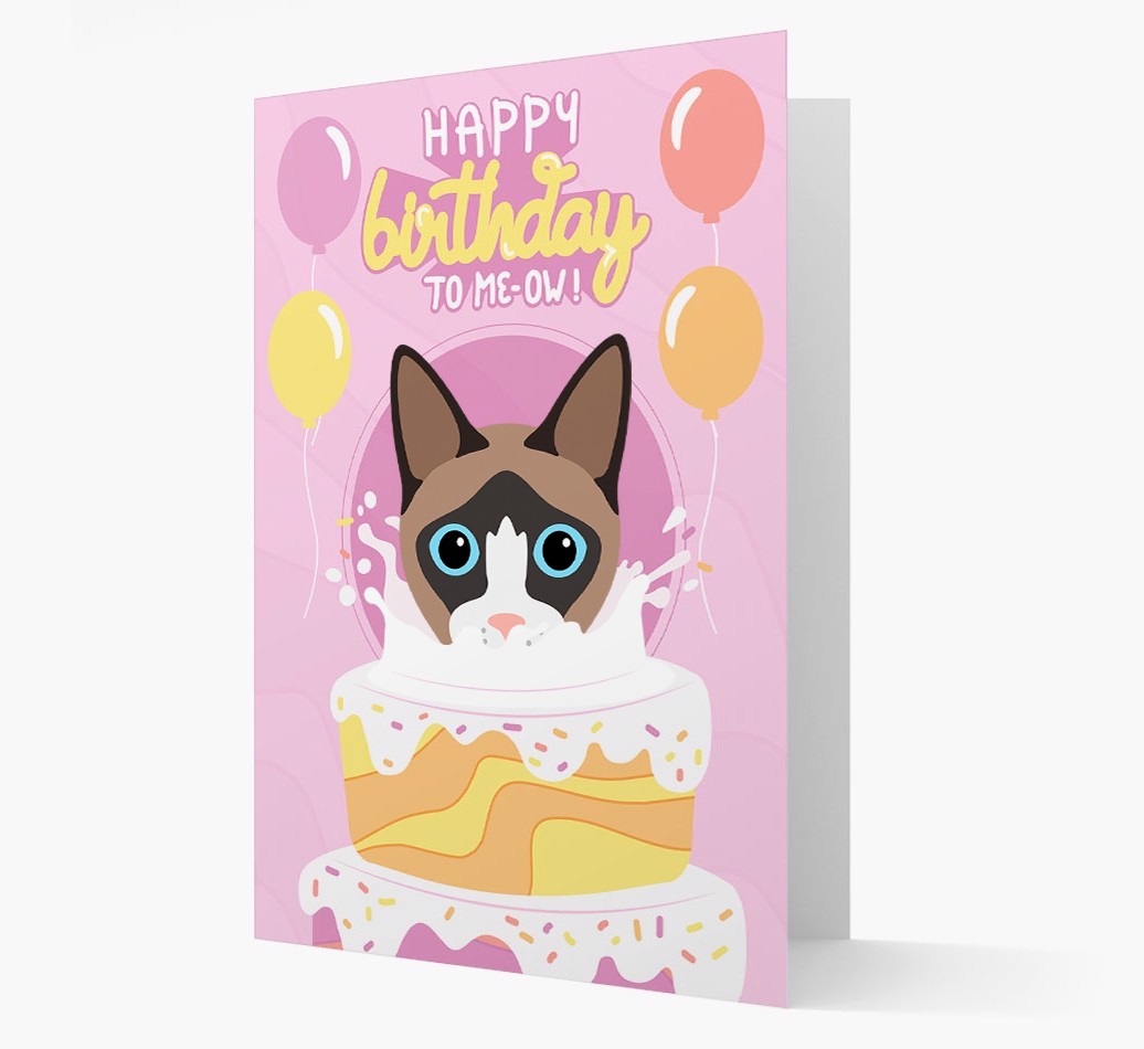 Happy Birthday To Meow: Personalised {breedCommonName} Card
