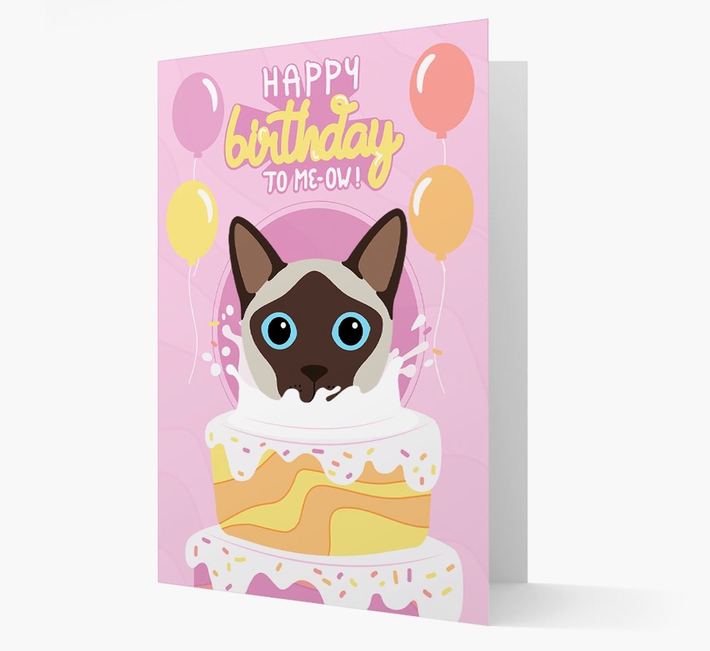 Happy Birthday To Meow: Personalised {breedCommonName} Card