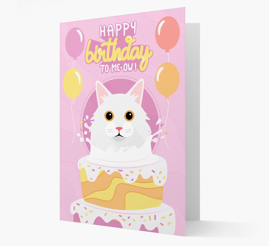 Happy Birthday To Meow: Personalised {breedCommonName} Card