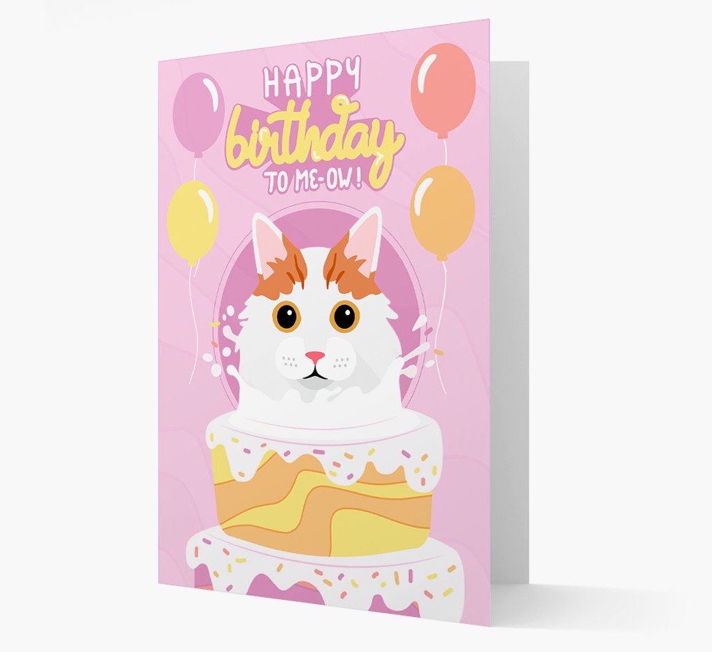 Happy Birthday To Meow: Personalised {breedCommonName} Card