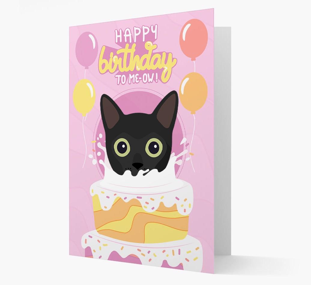 Happy Birthday To Meow: Personalized {breedCommonName} Card