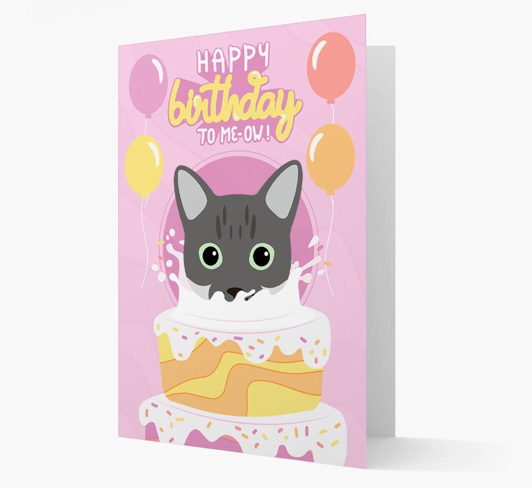 Happy Birthday To Meow: Personalized {breedCommonName} Card
