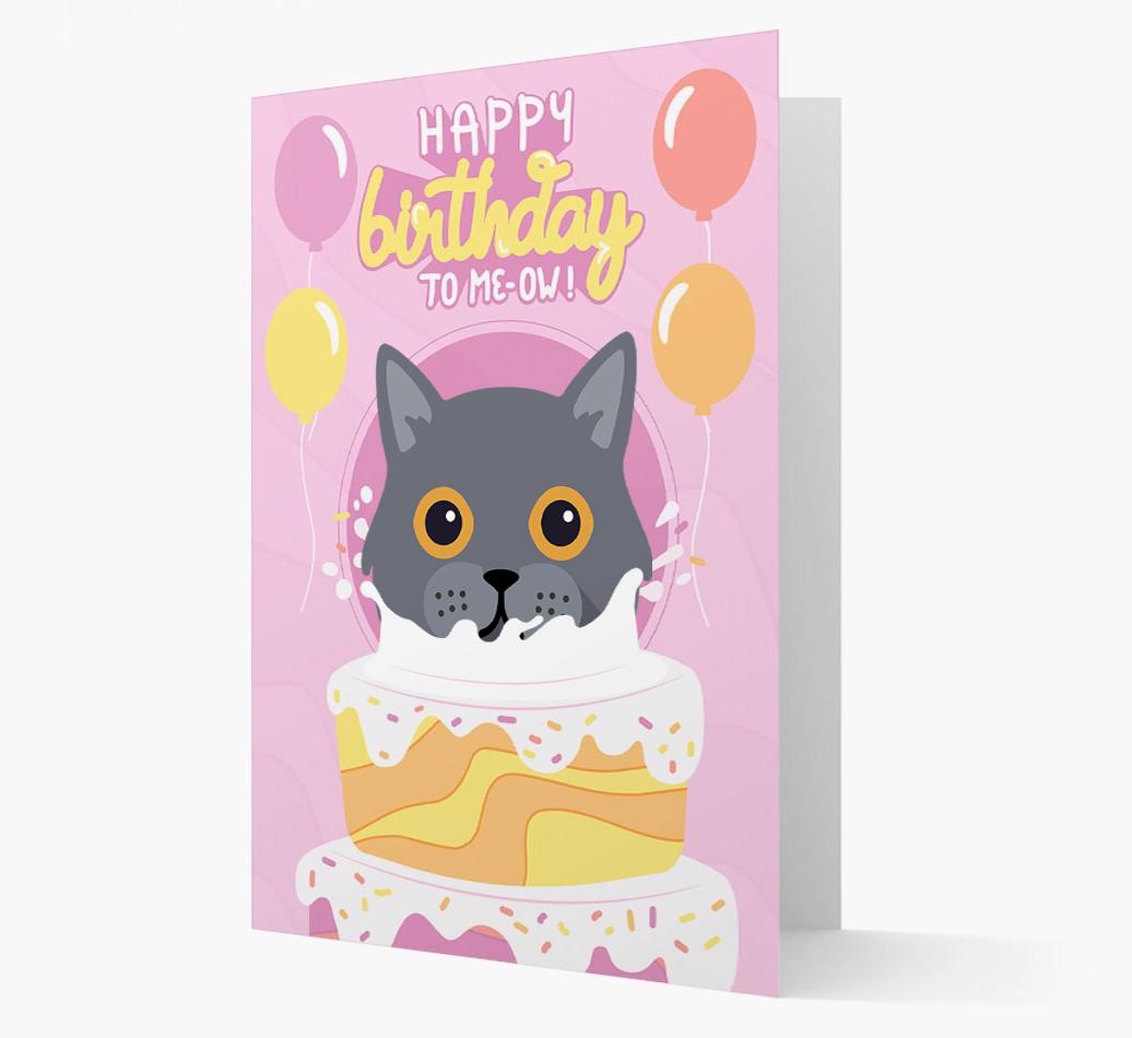 Happy Birthday To Meow: Personalized {breedCommonName} Card