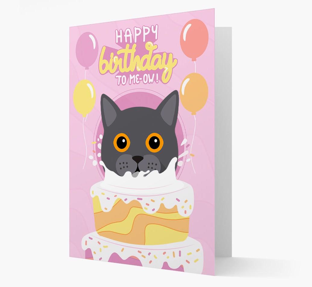 Happy Birthday To Meow: Personalized {breedCommonName} Card