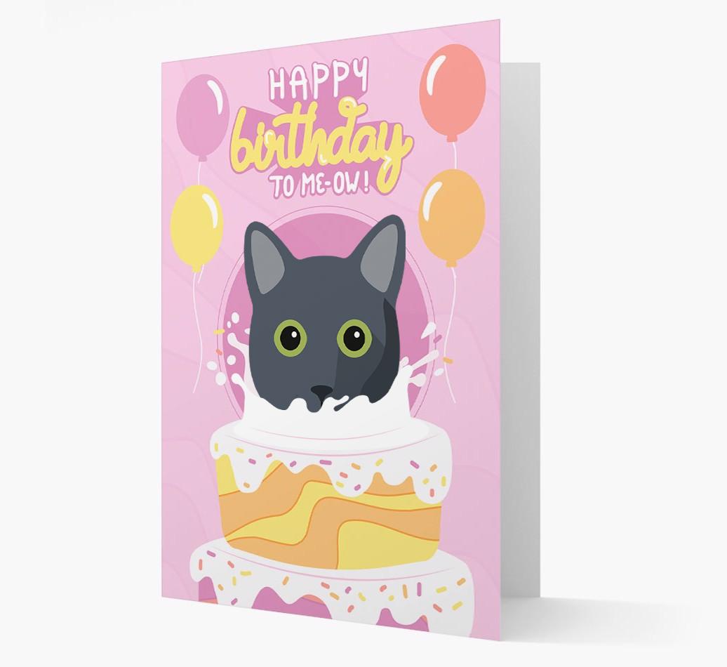 Happy Birthday To Meow: Personalized {breedCommonName} Card