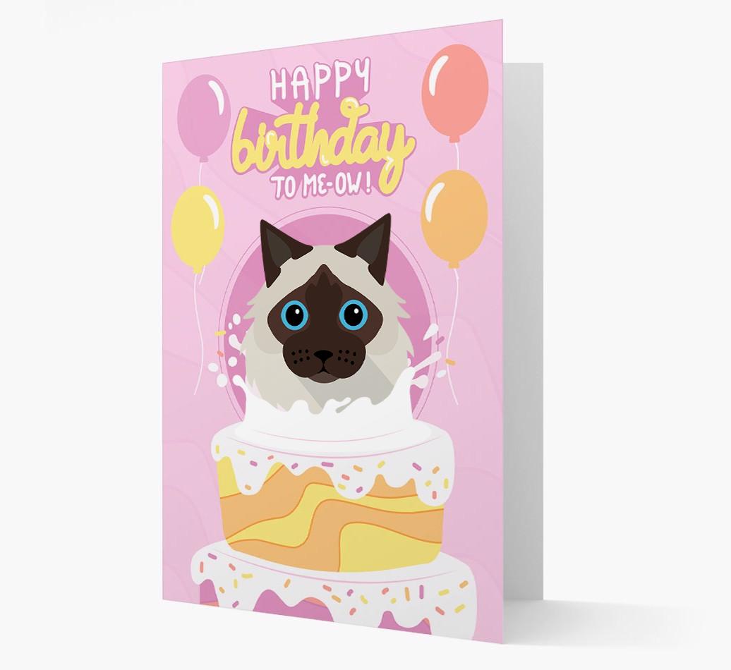 Happy Birthday To Meow: Personalized {breedCommonName} Card