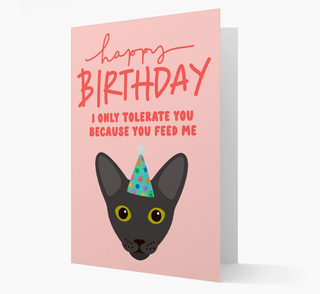 I Only Tolerate You For Food: Personalised {breedCommonName} Card
