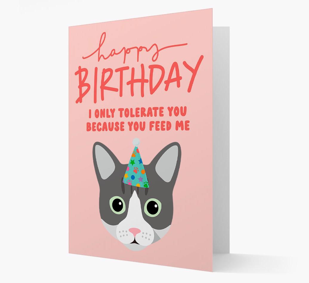 I Only Tolerate You For Food: Personalized {breedCommonName} Card