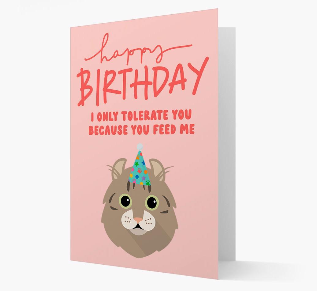 I Only Tolerate You For Food: Personalized {breedCommonName} Card