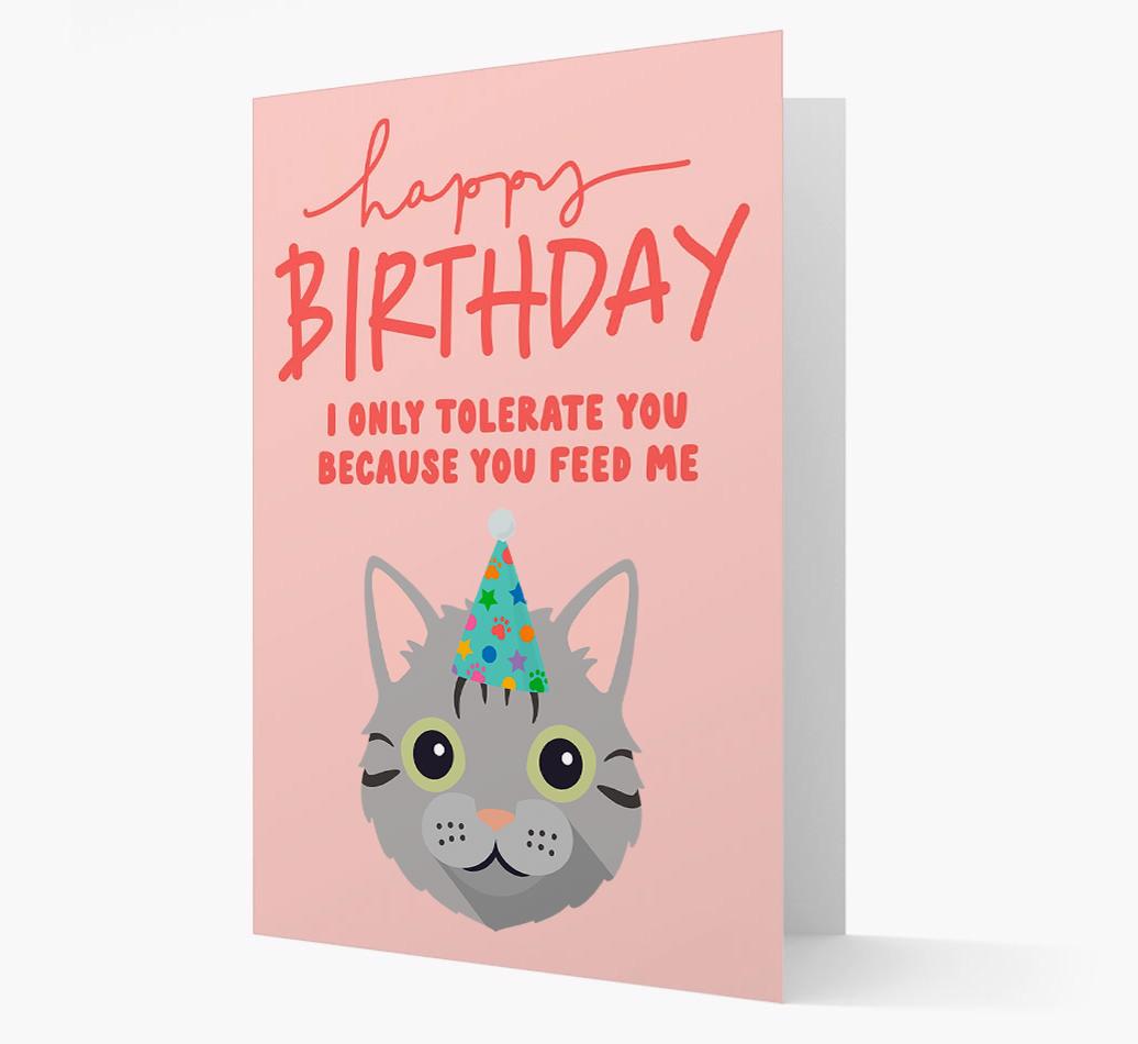 I Only Tolerate You For Food: Personalized {breedCommonName} Card