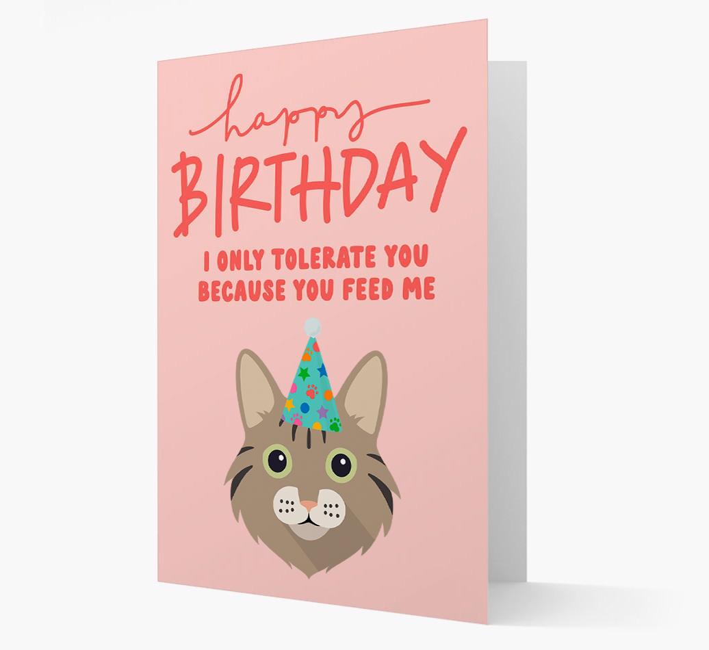 I Only Tolerate You For Food: Personalized {breedCommonName} Card