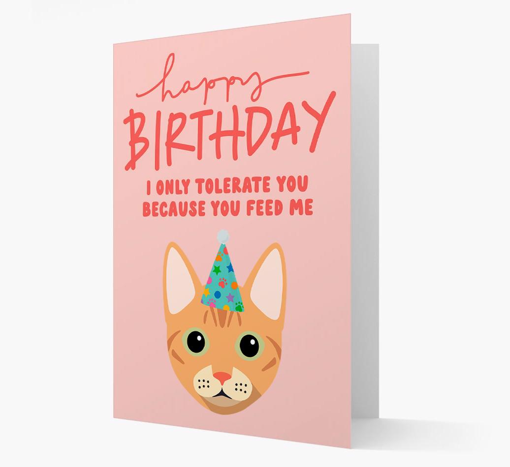 I Only Tolerate You For Food: Personalized {breedCommonName} Card