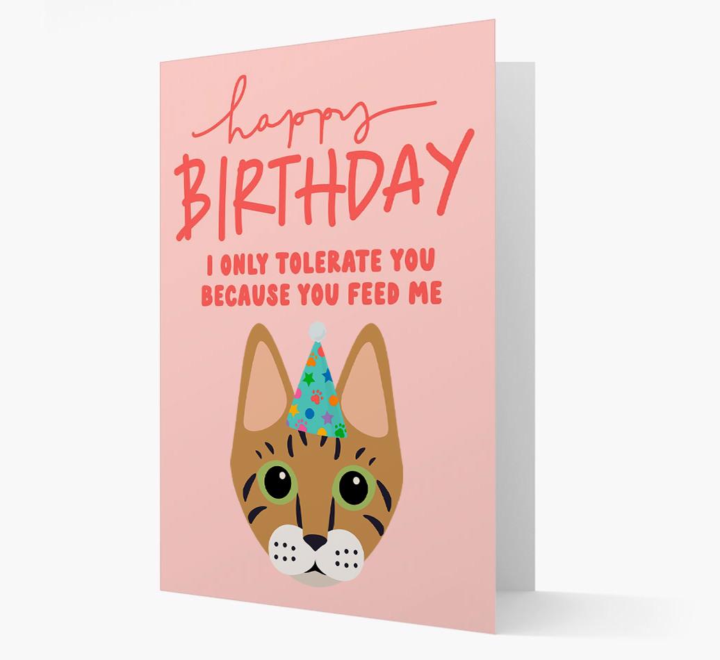 I Only Tolerate You For Food: Personalized {breedCommonName} Card