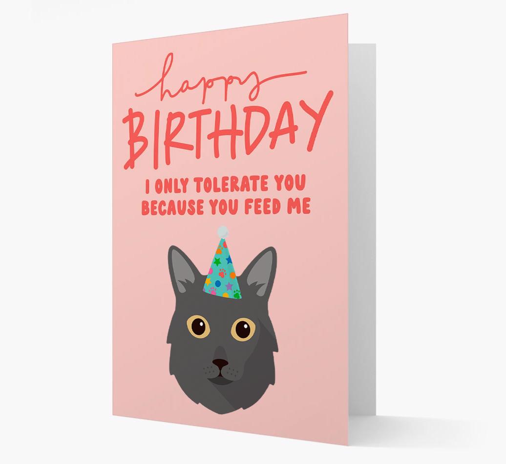 I Only Tolerate You For Food: Personalized {breedCommonName} Card