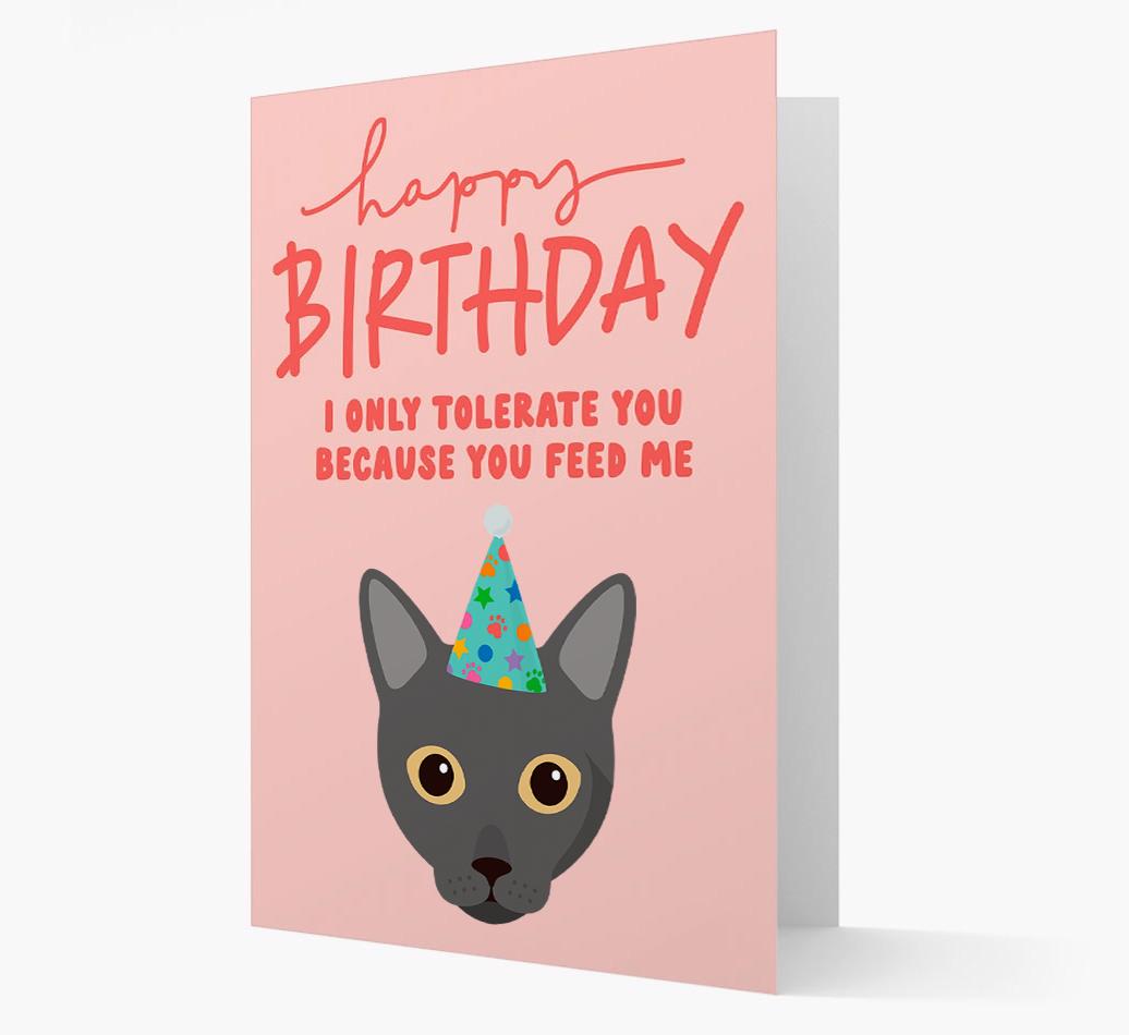 I Only Tolerate You For Food: Personalized {breedCommonName} Card