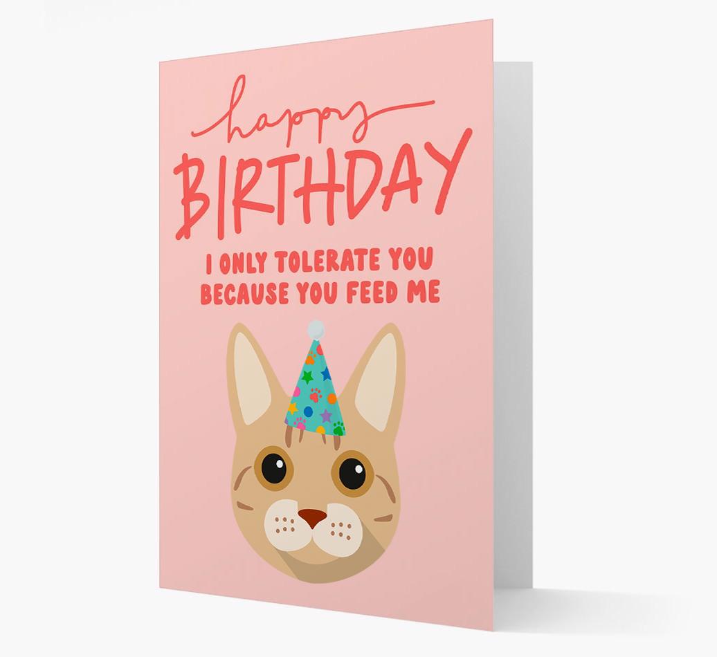 I Only Tolerate You For Food: Personalized {breedCommonName} Card