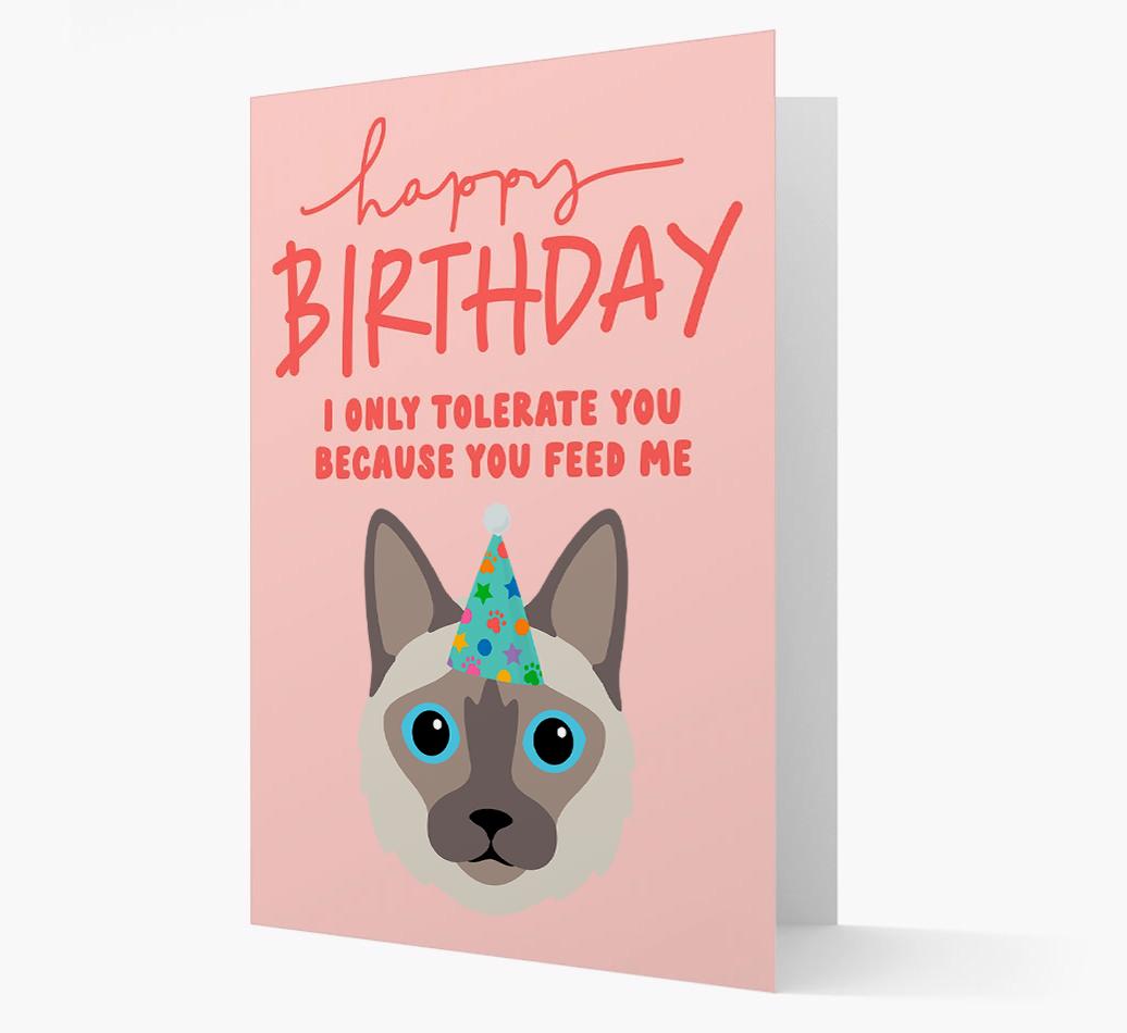 I Only Tolerate You For Food: Personalized {breedCommonName} Card