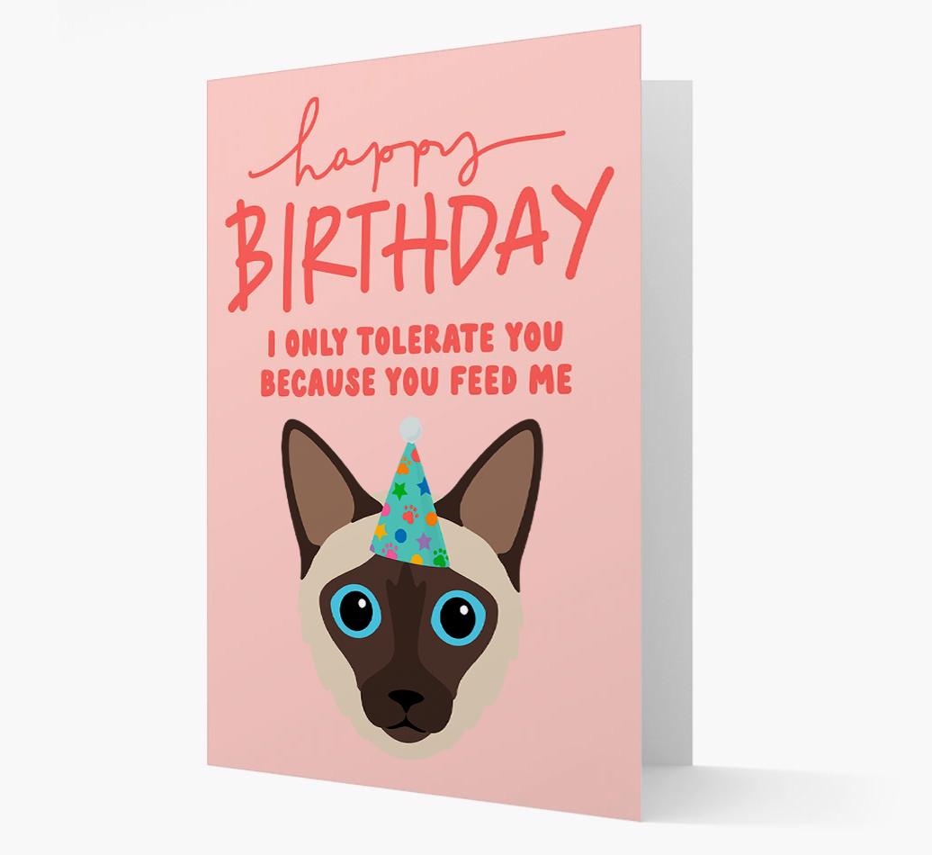 I Only Tolerate You For Food: Personalized {breedCommonName} Card
