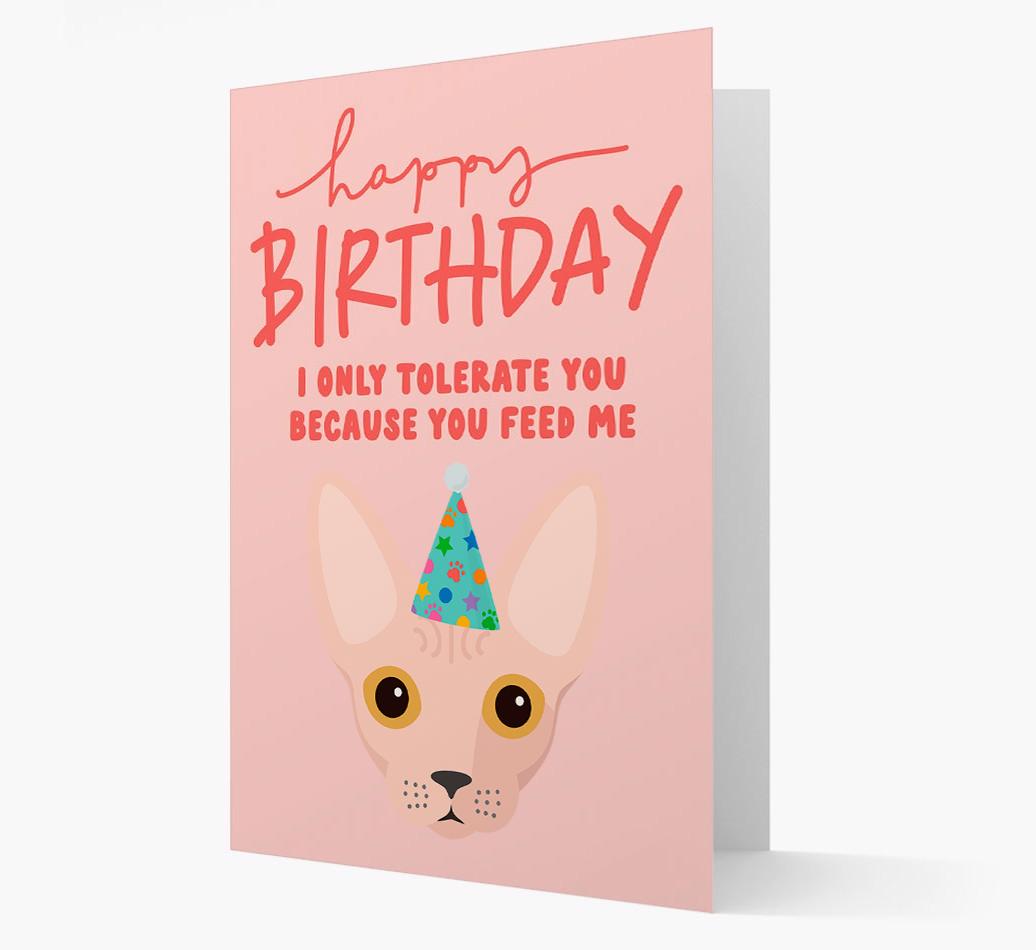 I Only Tolerate You For Food: Personalized {breedCommonName} Card