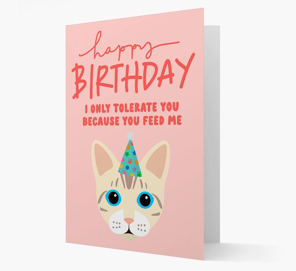 I Only Tolerate You For Food: Personalized {breedCommonName} Card