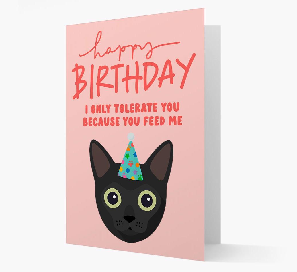 I Only Tolerate You For Food: Personalized {breedCommonName} Card