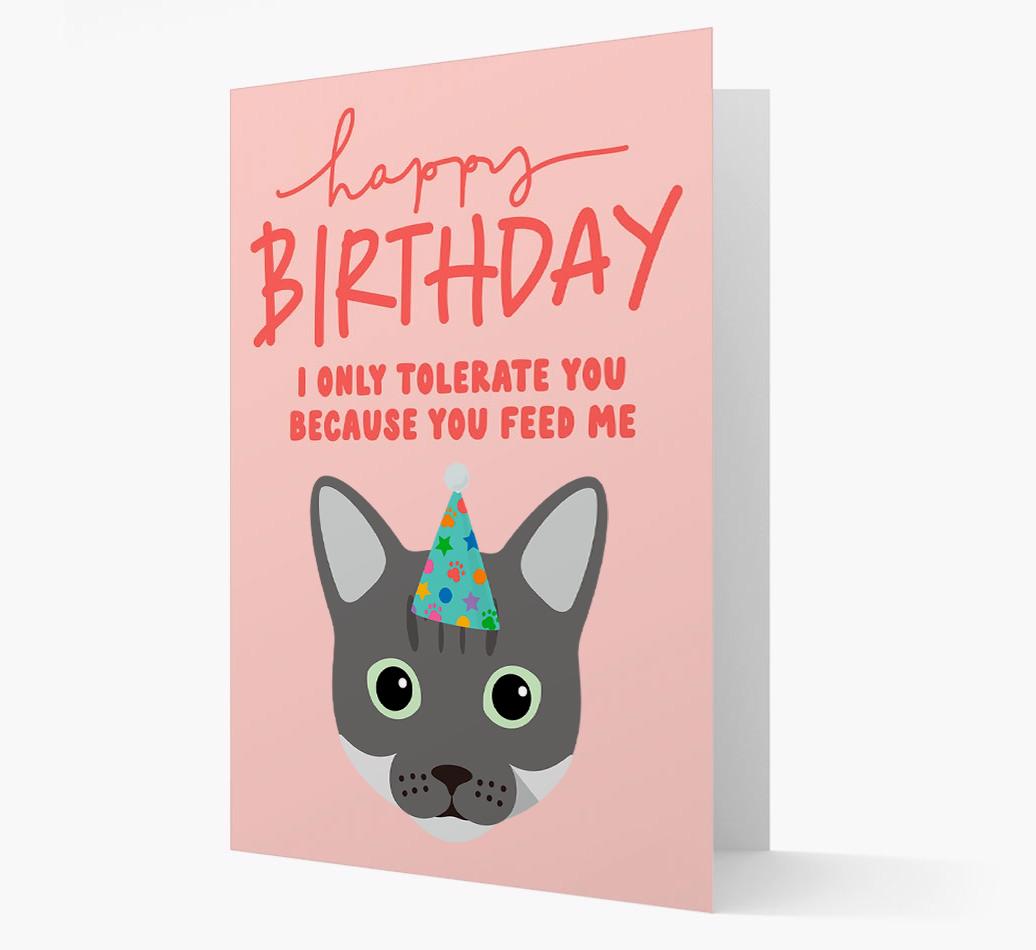 I Only Tolerate You For Food: Personalized {breedCommonName} Card