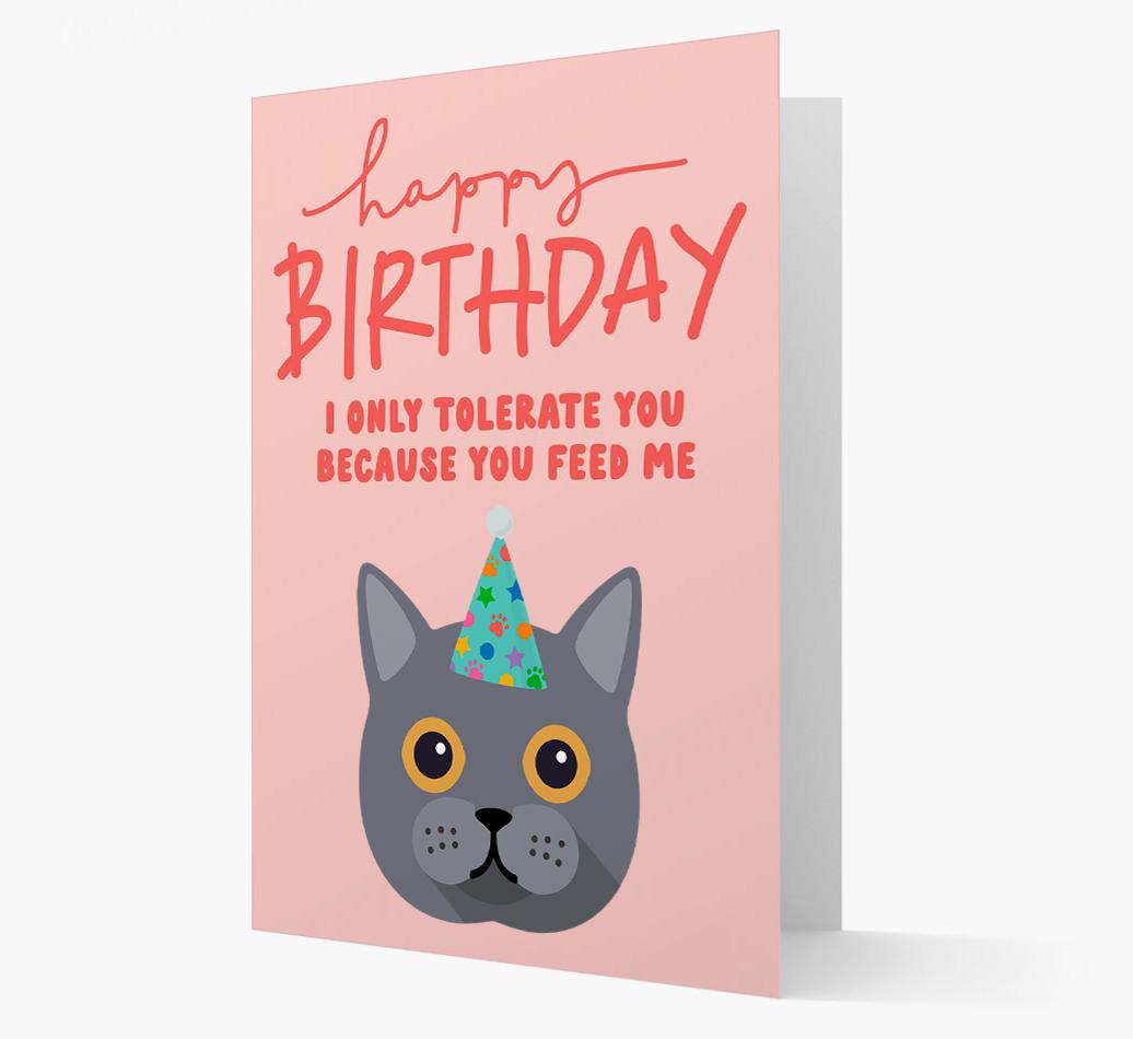 I Only Tolerate You For Food: Personalized {breedCommonName} Card