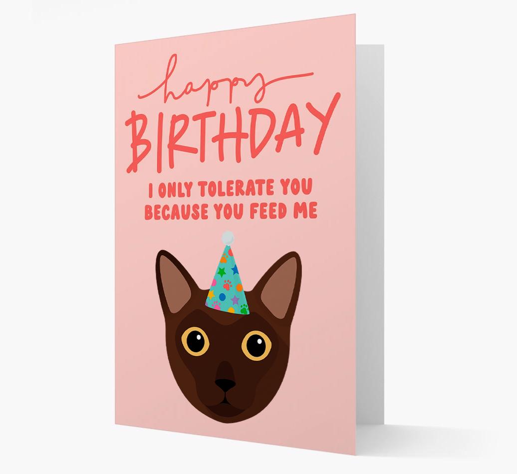 I Only Tolerate You For Food: Personalized {breedCommonName} Card