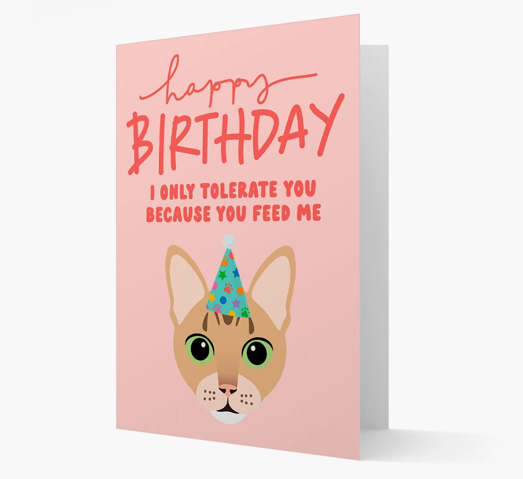 I Only Tolerate You For Food: Personalized {breedCommonName} Card