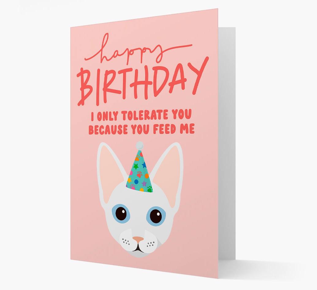 I Only Tolerate You For Food: Personalized {breedCommonName} Card