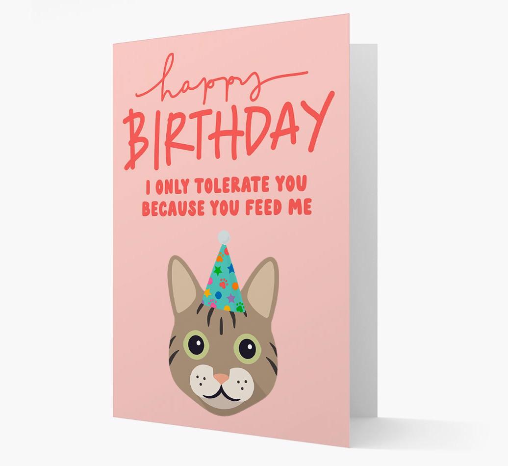 I Only Tolerate You For Food: Personalized {breedCommonName} Card