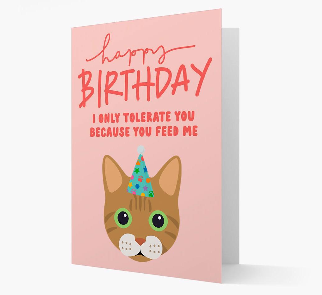 I Only Tolerate You For Food: Personalized {breedCommonName} Card