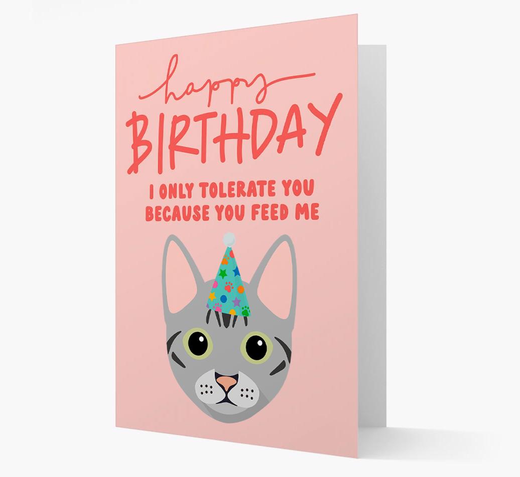 I Only Tolerate You For Food: Personalized {breedCommonName} Card