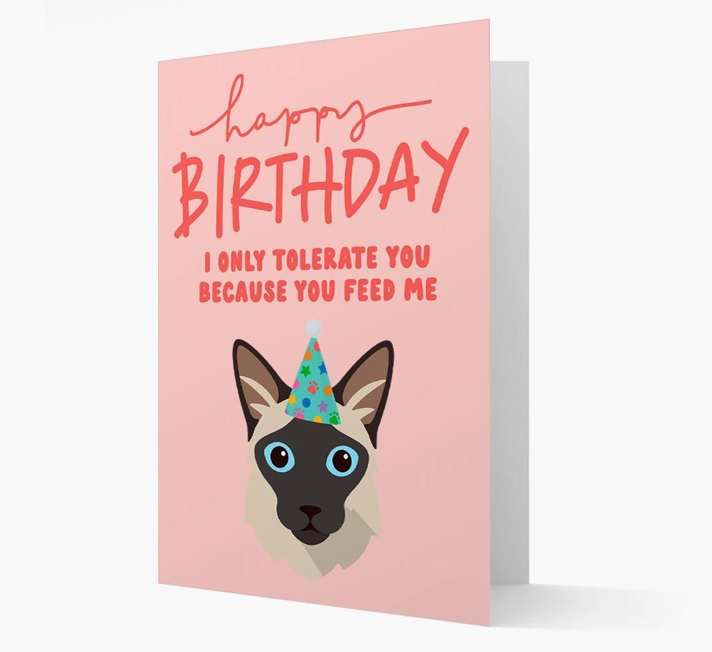 I Only Tolerate You For Food: Personalized {breedCommonName} Card