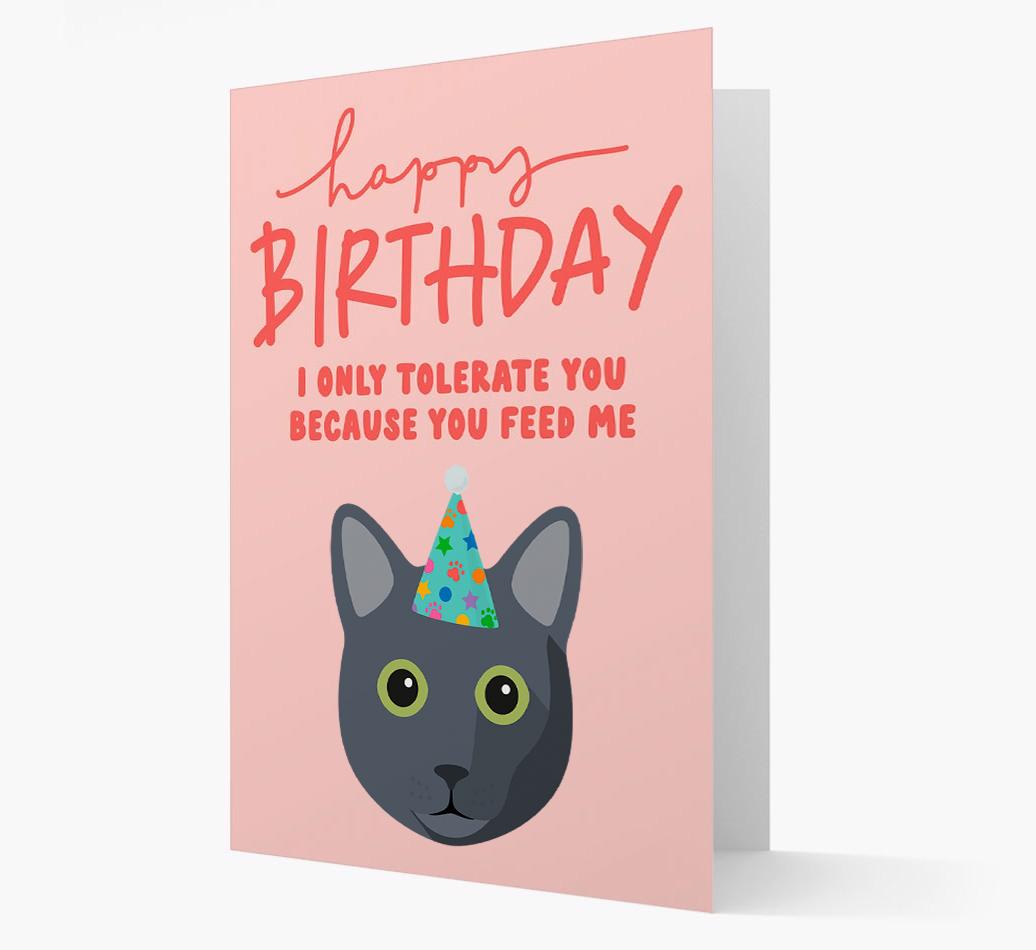 I Only Tolerate You For Food: Personalized {breedCommonName} Card